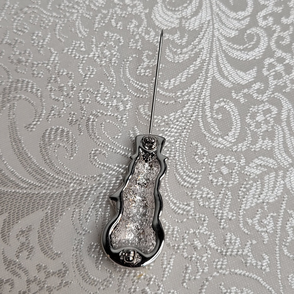 Swarovski Snowman‎ Pave w/Clear Crystal Brooch Signed Swan Holiday Winter Gift - Picture 7 of 9